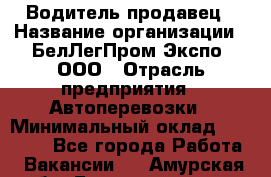 Водитель-продавец › Название организации ­ БелЛегПром-Экспо, ООО › Отрасль предприятия ­ Автоперевозки › Минимальный оклад ­ 33 000 - Все города Работа » Вакансии   . Амурская обл.,Благовещенск г.